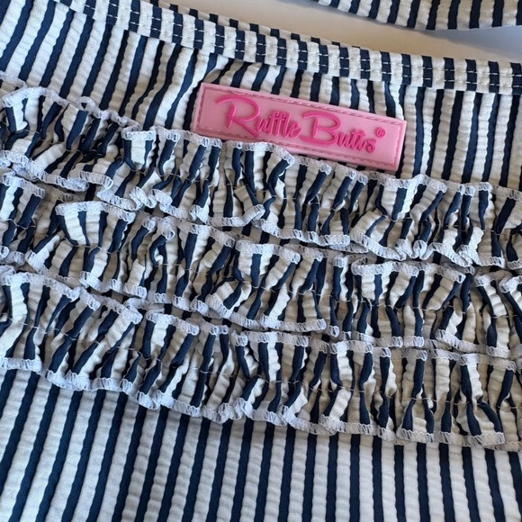 RuffleButts Striped Swimsuit Ruffle Bottoms Bow Detail‎ 18-24 Months Bikini - Picture 4 of 6